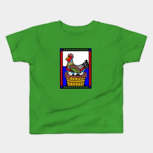 Hen on Cracked Eggs Kids T-Shirt